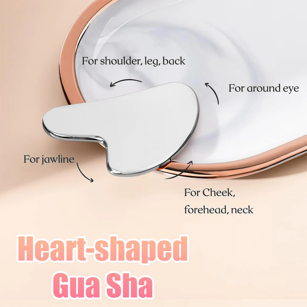 Stainless Steel Gua Sha Scraper Massager Face Neck Body Guasha Scraping Massage Facial Skin Care Acupoint Body Neck Guasha Board