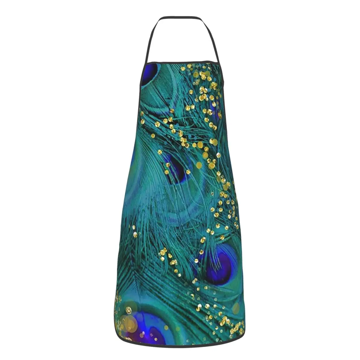 Dreamy Peacock Feathers Aprons Chef Cooking Cuisine Tablier Waterproof Bib Kitchen Cleaning Pinafore for Women Men Painting