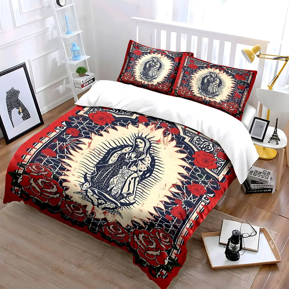 Religious Art Three-Piece Decor Multiple sizes kid's and adults' bedroom Exquisite 3PC bedding set, gift