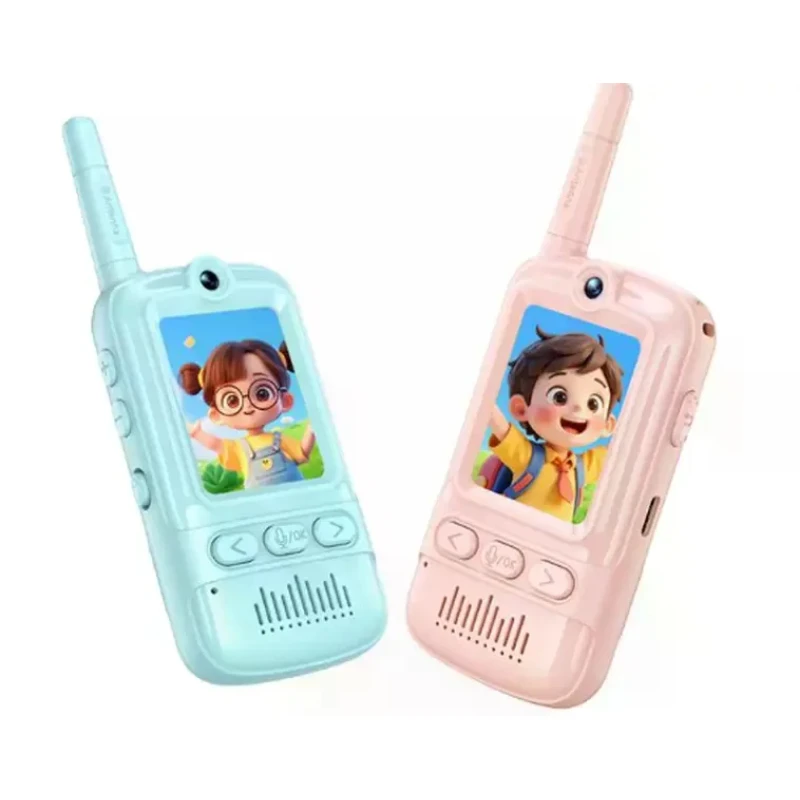 Kids Video Walkie‑Talkies, 2 Pack Rechargeable Video Intercom with HD Camera & Voice, Portable Two‑Way Radio Toy for Boys Girls 3‑14, Indoor Outdoor Camping Hiking Games, Blue & Pink
