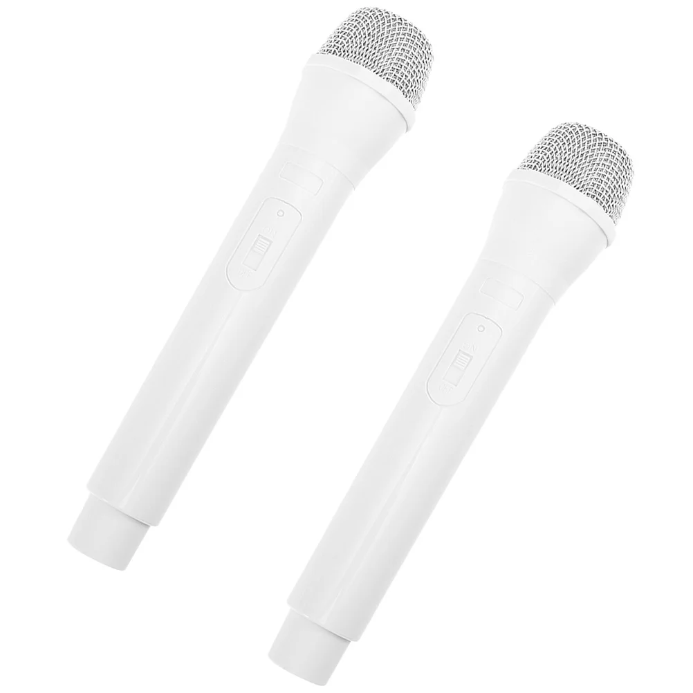 

2Pcs Pretend Microphone Prop Realistic Simulation Mic Prop for Stage Performance Cosplay Party Fake Microphone