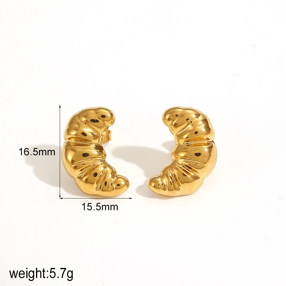 Neue Edelstahl-Ohrstecker im schicken Kirschdesign, goldfarben, 18K PVD-beschichtet, wasserbeständig, Charm-Schmuck – Detail 5