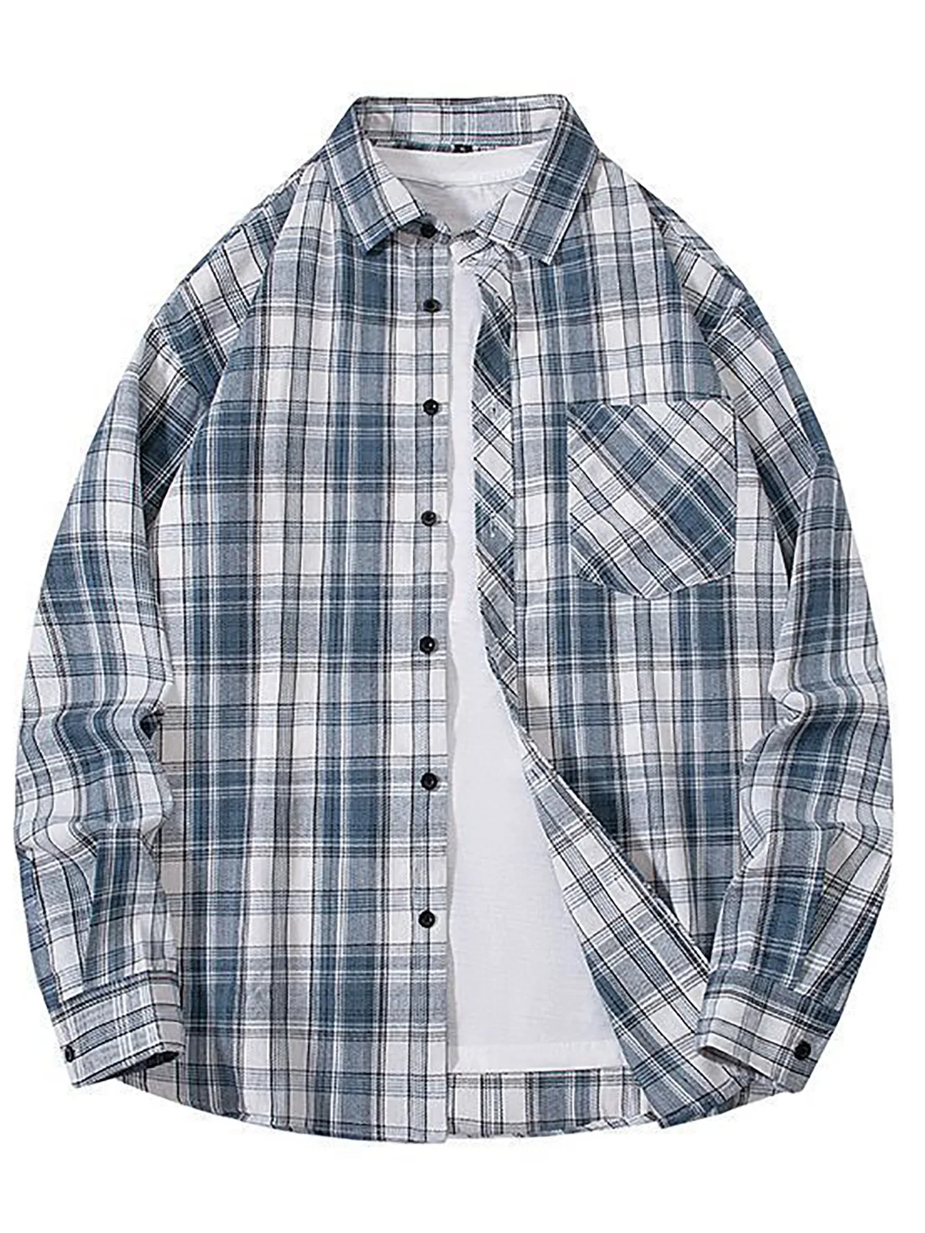 Spring and Autumn Fashion Cotton Long Sleeve Men's Shirt New Brushed Red Plaid Business Leisure Fit Flannel No iron