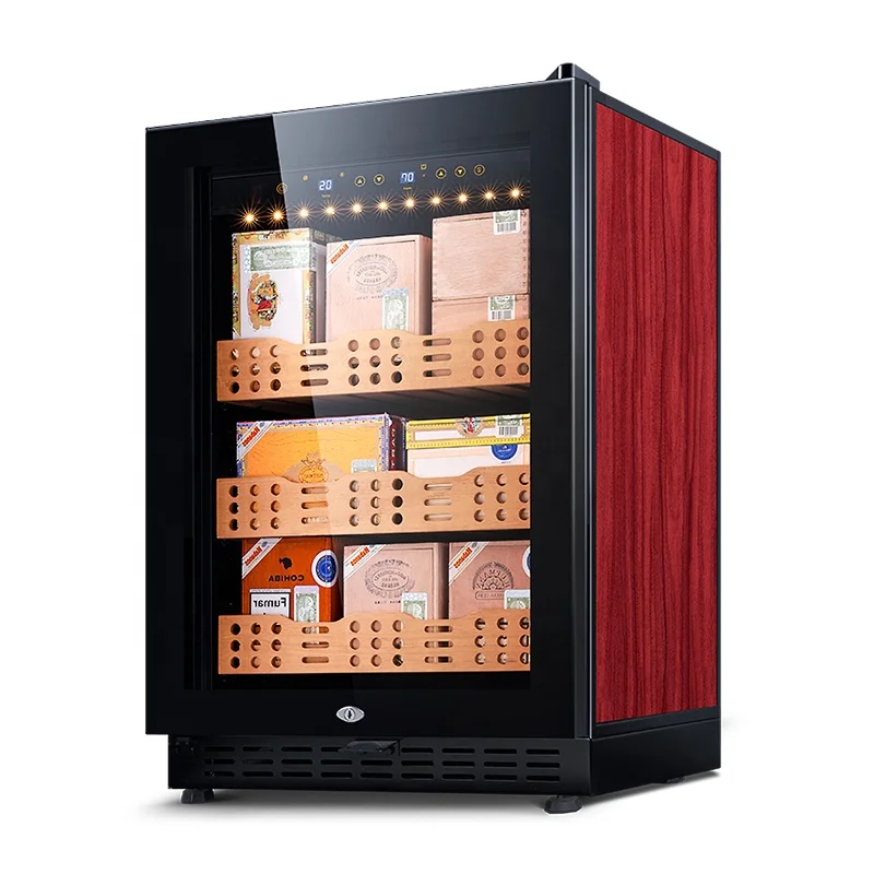 LVNi Factory Custom Electric Cigar Cooler & Humidor Refrigerator with Air Cooling 3-Shelf 1-Door for Cigars