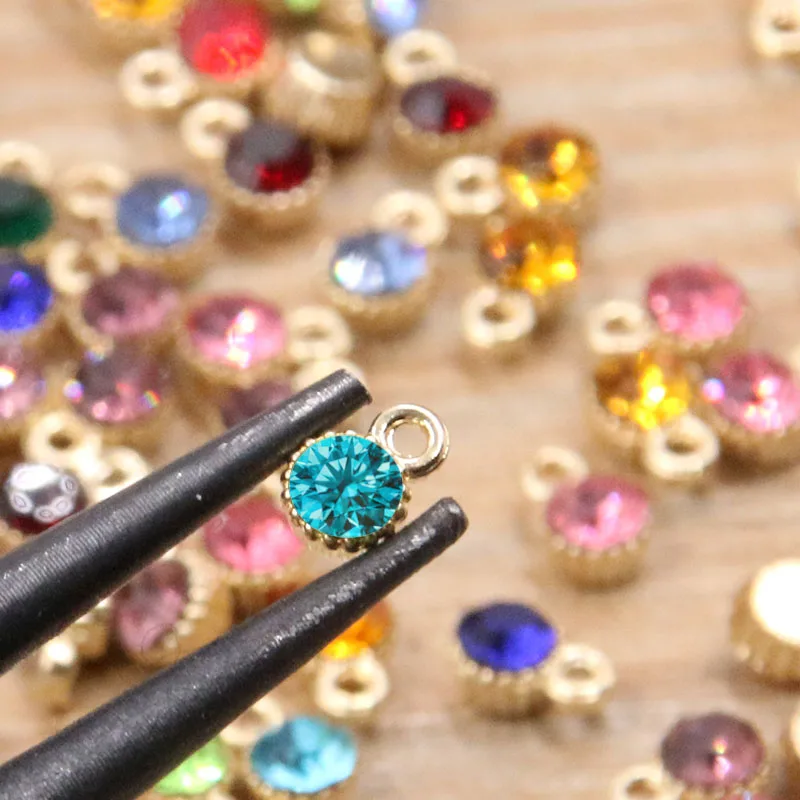 30Pcs 4*6mm 12 Color Mini Small Crystal Metal Rhinestone Charms For Jewelry Making DIY Bracelet Necklace Accessories Findings - Image 5