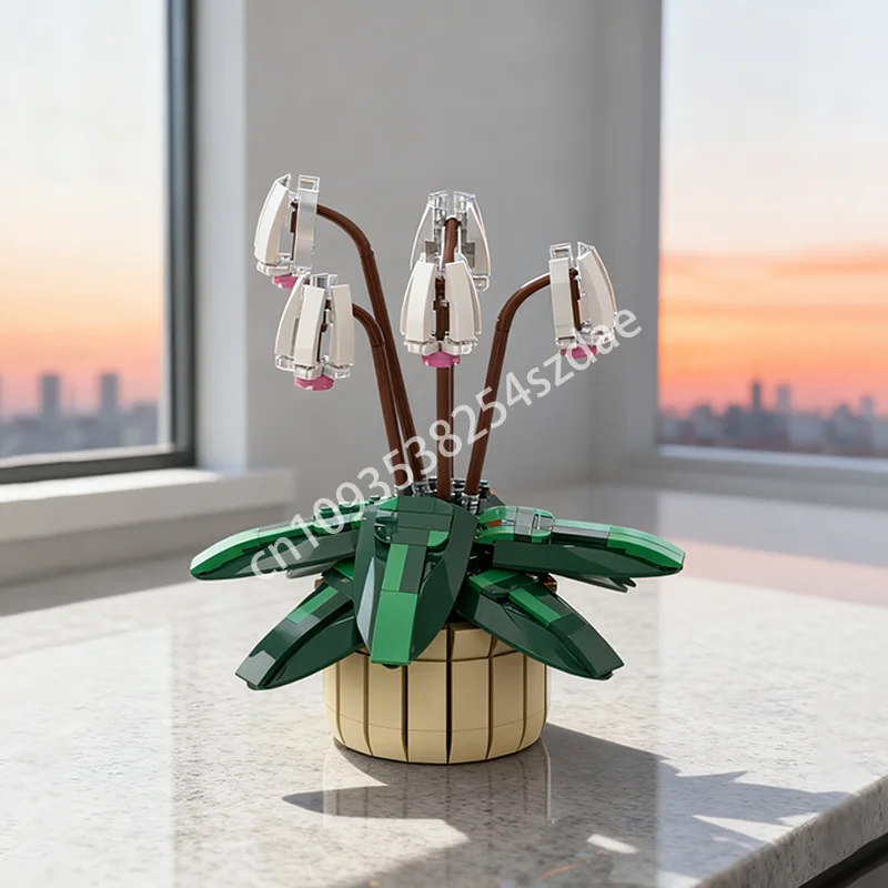 

518 шт. MOC Cyclamen цветок соконсированная модель строительные блоки строительные рождественские подарки сборка DIY идея игрушка образование кирпич дети