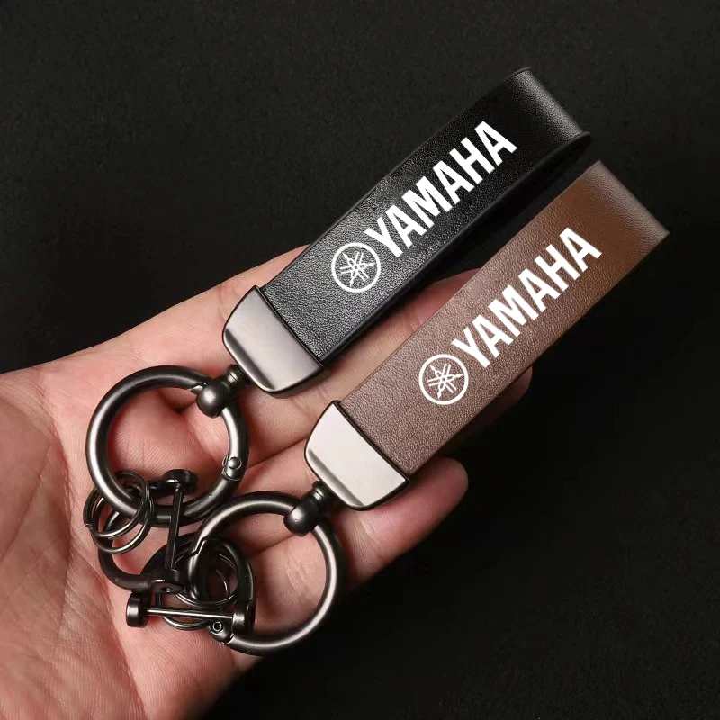 

Leather Metal Motorcycle Key Ring Chain Keyring Buckle Pendant For YAMAHA MT09 MT10 YZF R1 R3 R6 FZ1 FZ8 Anti-lost Accessories
