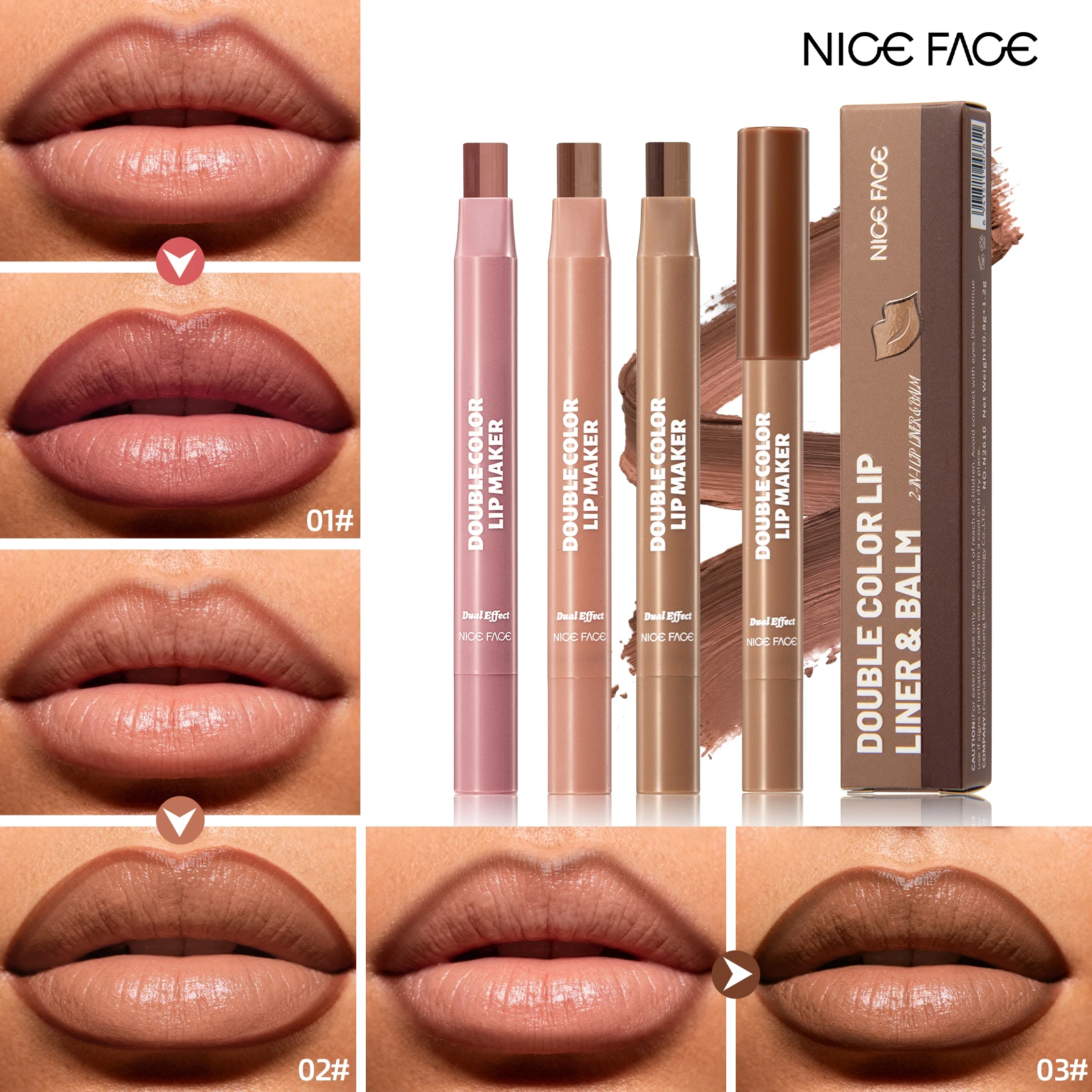 

Double Color Lipliner Pencil Lipstick Makeup Matte Nude Contour Tint Lipstick Lasting Non-stick Cup Lipliner Cosmetic Lip Stain