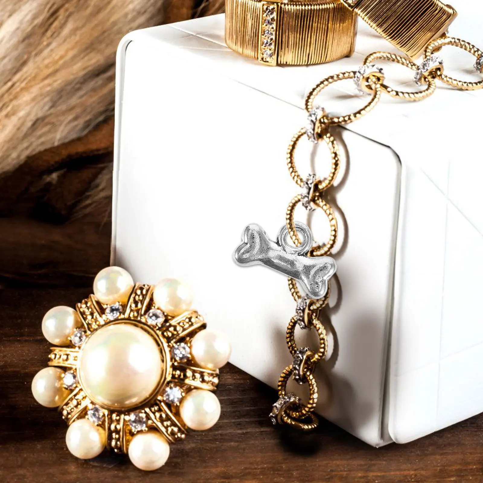 

40Pcs Dog Bone Pendant Charms Silver for DIY Jewelry Making Necklace Bracelet Earring Keychain Accessories