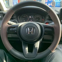 Hand Stitched non-slip Genuine Leather Car Steering Wheel Cover For Honda ENS1 ENP1 XRV Vezel Fit Jazz GR 2021 2022 2023