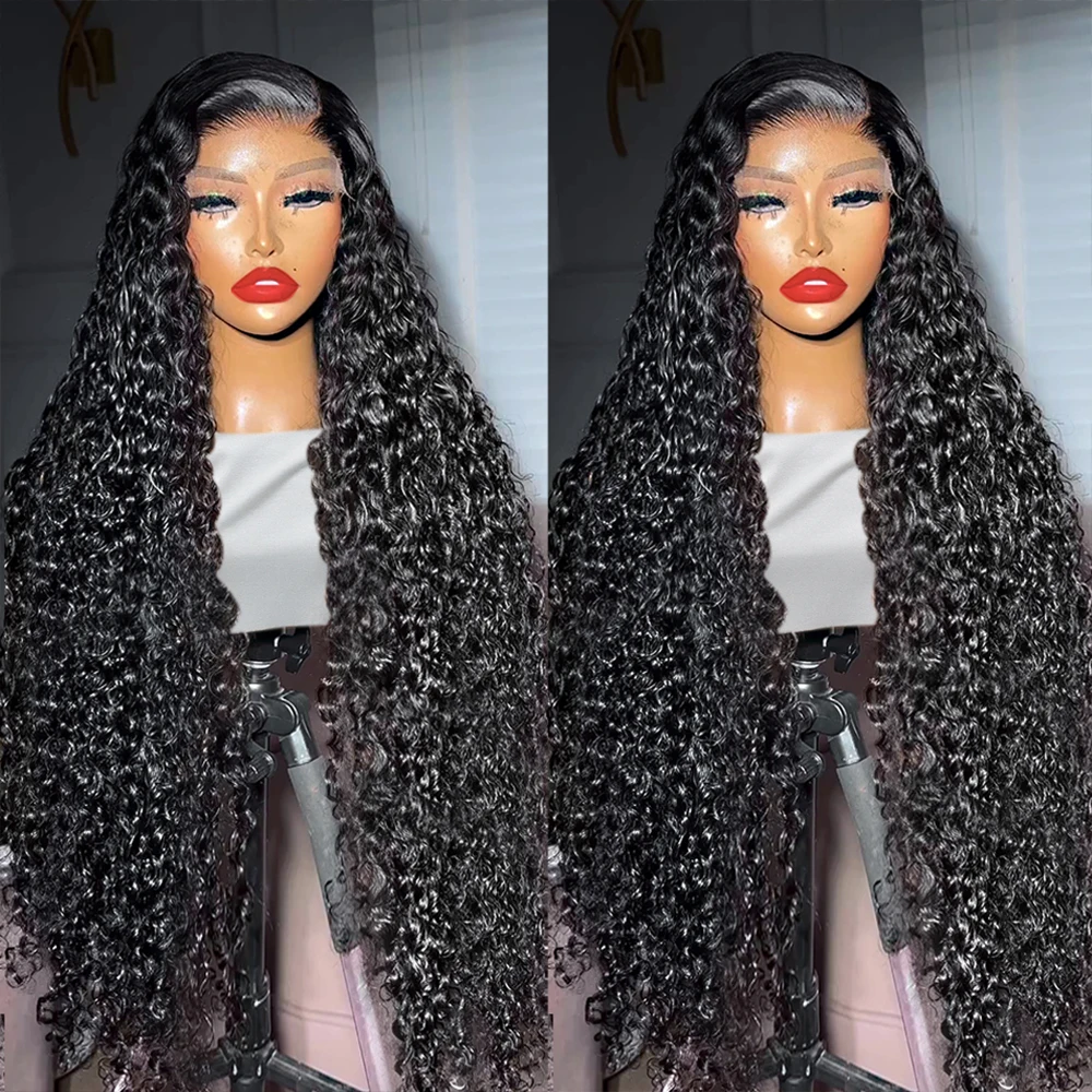 

32 40 Inch 13x6 HD Transparent Loose Deep Wave Lace Frontal Wig Human Hair Remy Curly 13x4 360 Lace Front Wigs For Women