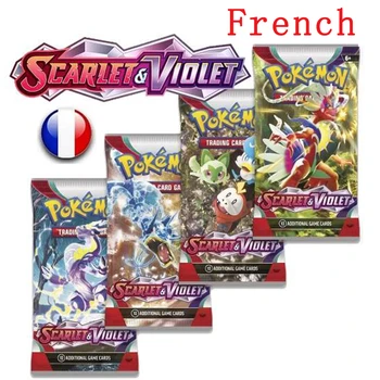 子供向けのポケモンカードゲーム,英語のフランスのスペイン,tcg: 隠しバイオレットブースター,収集可能なおもちゃ,40枚