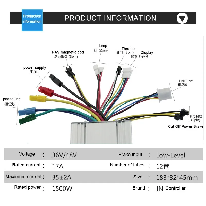 Mountain bike Conversion Kit 48V1500W Front Drive DC Motor JN 35A Controller SW900/S866/UKC1/GD01 Display e-Bike refit Accessory