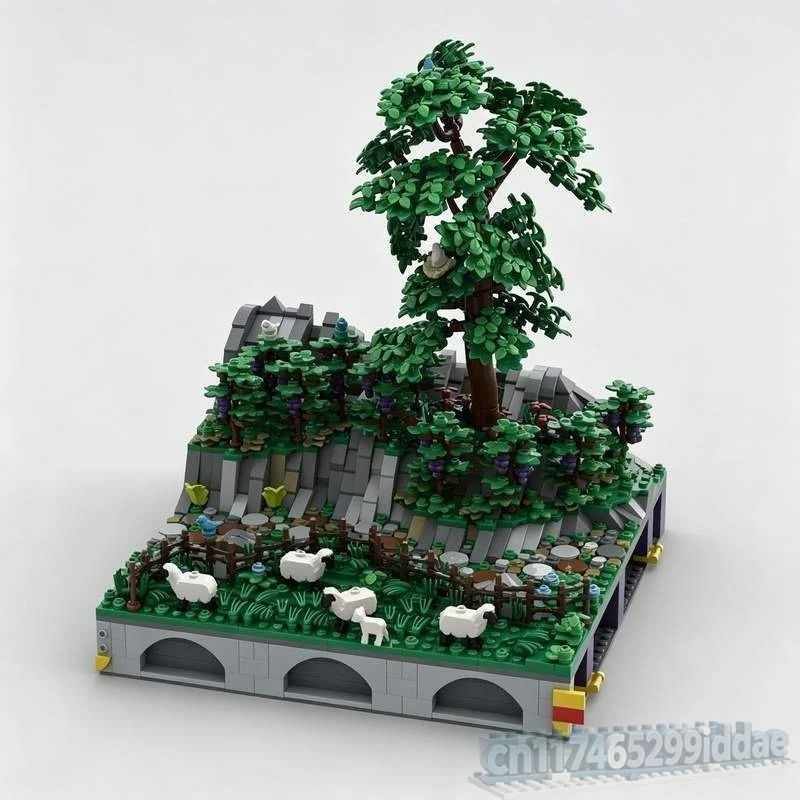 1666PCS Hohengeroldseck Castle Landscape Module A6 MOC Model Custom Medieval Architecture DIY Creative Assembly Building Blocks