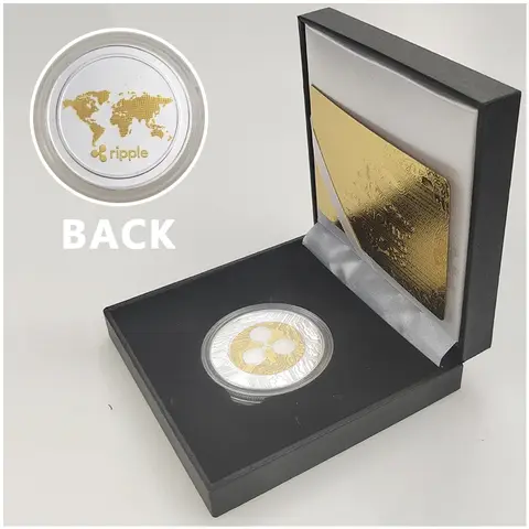 1pcs Ada Ripple BNB DogeCoin TRX Lumen Ada  Dogecoin Cardano Crypto Bitcoin Litecoin Cryptocurrency Metal Coin with Black Box