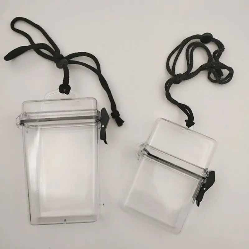 KX4B Cigarette for Case Box Chain Neck-hung Plastic Transparent for Camping Rafting Boating Comprehensive for Protection Dura