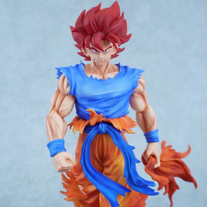 Figurka Anime Dragon Ball Kirin Ultra - Niebieski Goku 32 cm, Figurka Akcji z Dwoma Głowami, Świecąca Statuetka Kolekcjonerska, Model, Ozdoba, Zabawka
