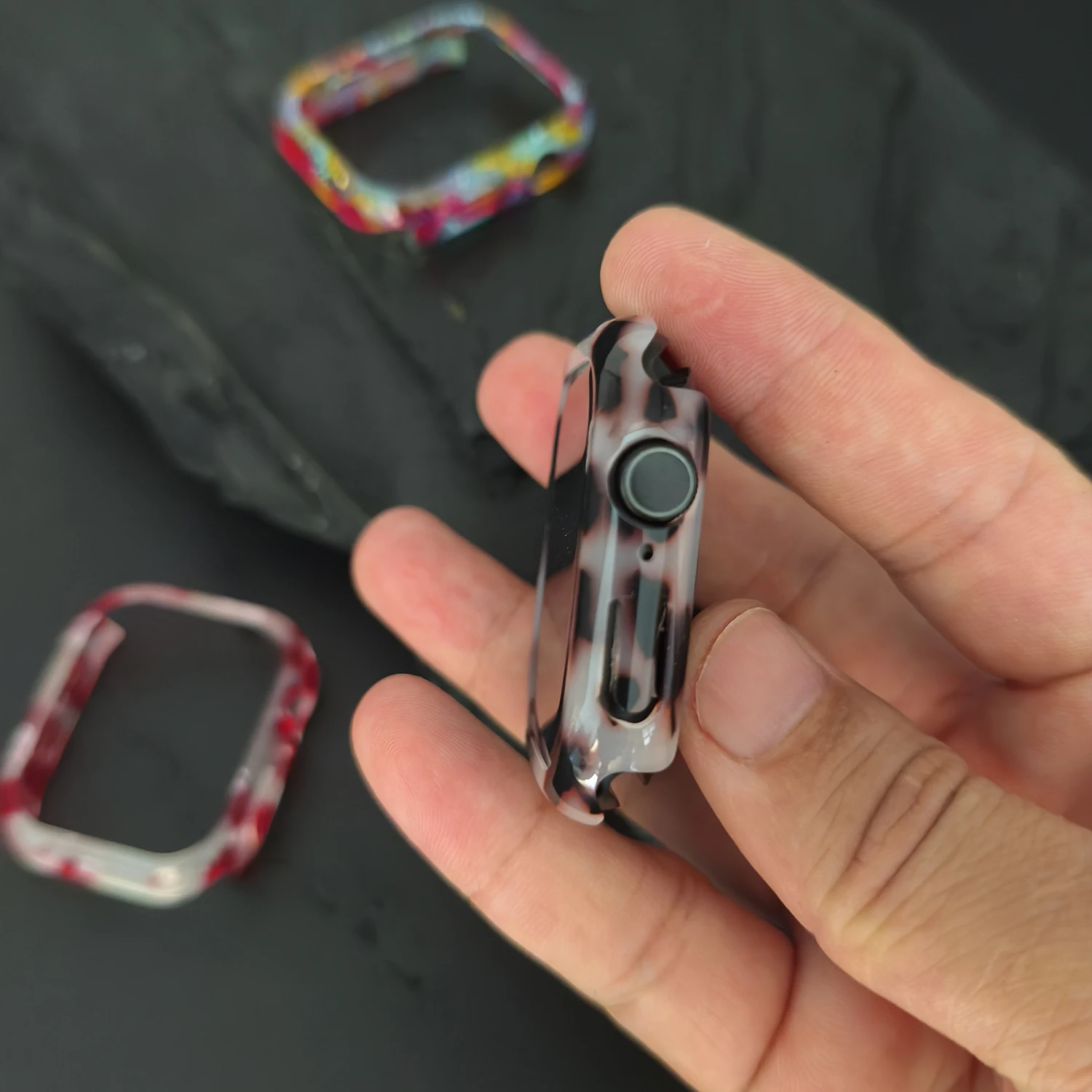 Colorful Resin Hollow Watch Case for Apple Watch S10 46mm 45/44mm 42mm 40/41mm 38mm Female Watch Case Iwatch S9/8/7 image 2