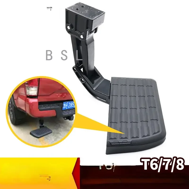 Bed Step Rear T-Step Bumper Step for Ford Ranger T6 T7 T8 2015-2020 Car Styling 4X4 Black Retractable