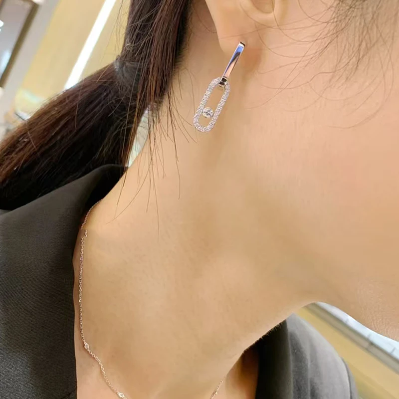 

Женские модные украшения, серьги-слайды из серебра 925 пробы, женские роскошные оригинальные ювелирные изделия, подарок на день Святого Валентина для свадебной вечеринки