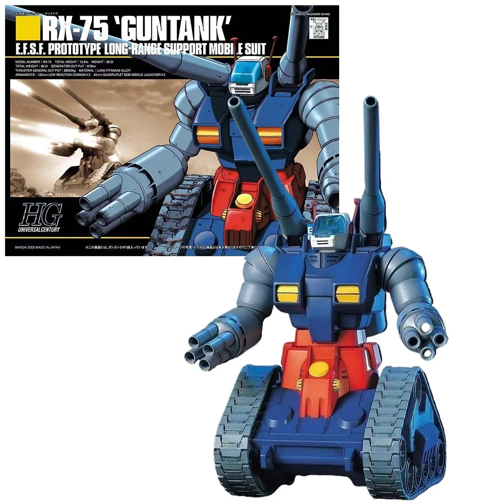 Bandai in Stock Original HGUC 007 1/144 RX-75-4 Guntank Gundam Anime Action Figure Assembly Mode Collection Toys Gifts for Kids