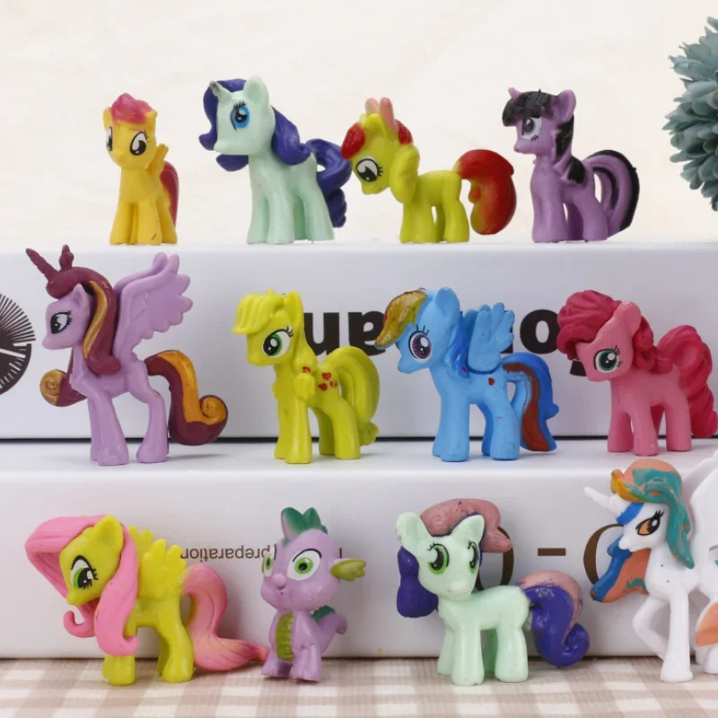 

12PCS Set Pvc My Little Pony Cute Anime Figure Model Figure Toy Mercat Cartoon Stuffed Animals Girl Dolls Kids Birthday Gifts