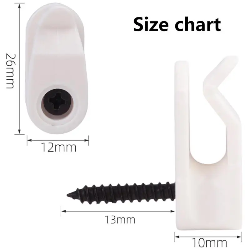 20Pc Plastic Outdoor String Lights Clips Screw-in Plastic Hangers Lights Hanger Hooks For Plant Baskets String Lights Decoration