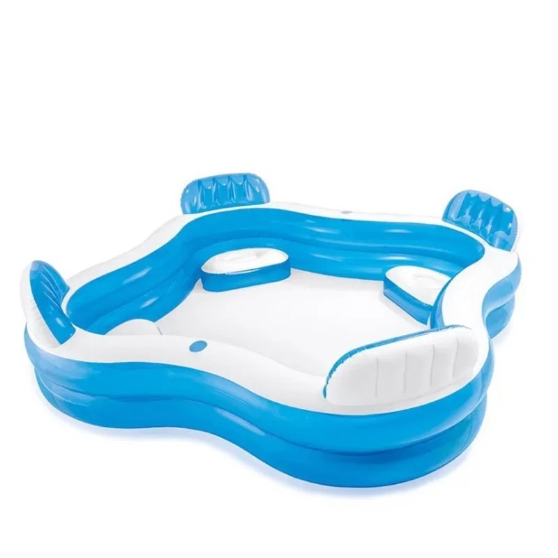 New Version Elegant Family Pool Inflatable Lounge Pool Above Ground Garden Swimming Pool with 4Seats And Backrest