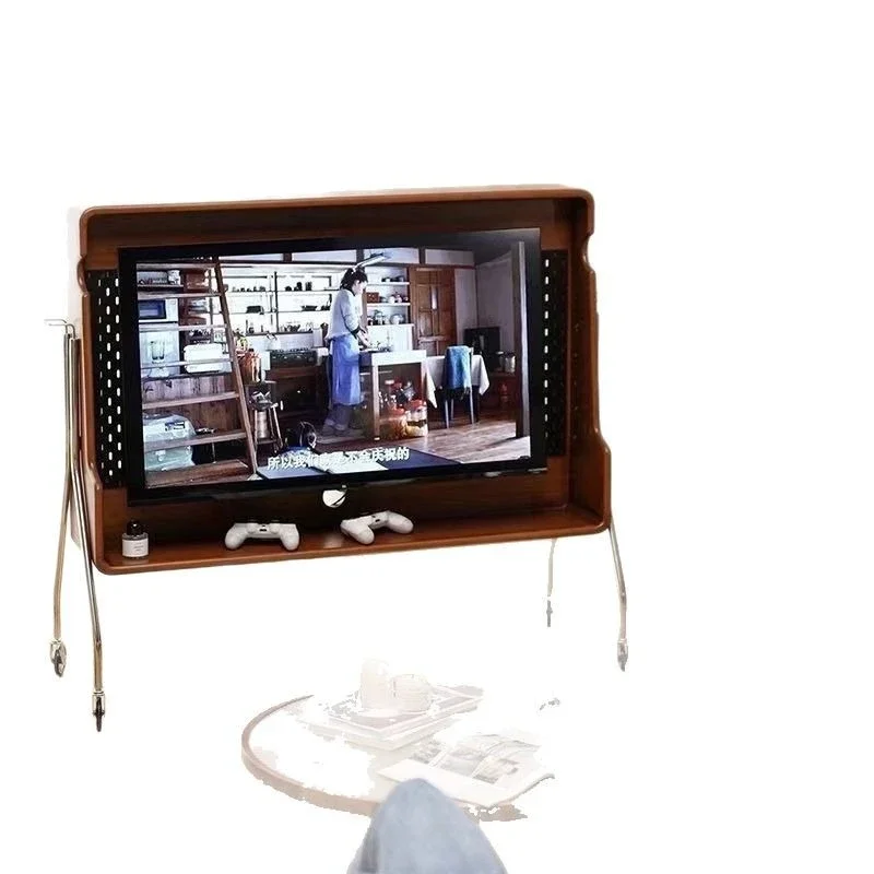 Retro small apartment bedroom household Internet celebrity living room whole house TV cabinet antique removable TV stand