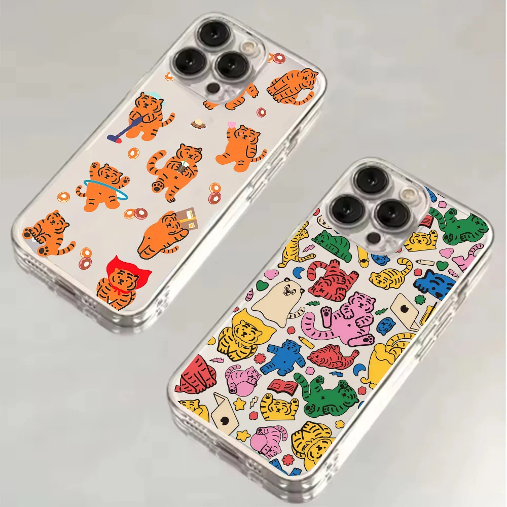 

Brand Cartoon M-MUZIK T-TIGER Phone Case FUNDA For Samsung Galaxy S25 Ultra S24 FE S23 S22 Plus Clear Shockproof Soft Bumper