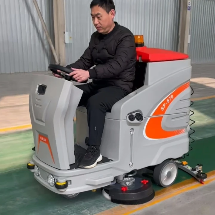 

Factory Workshop Ride-On Car Washing Machine Electric for Shopping Mall Hand Push Suction Drag Marble Epoxy Floor Mopping