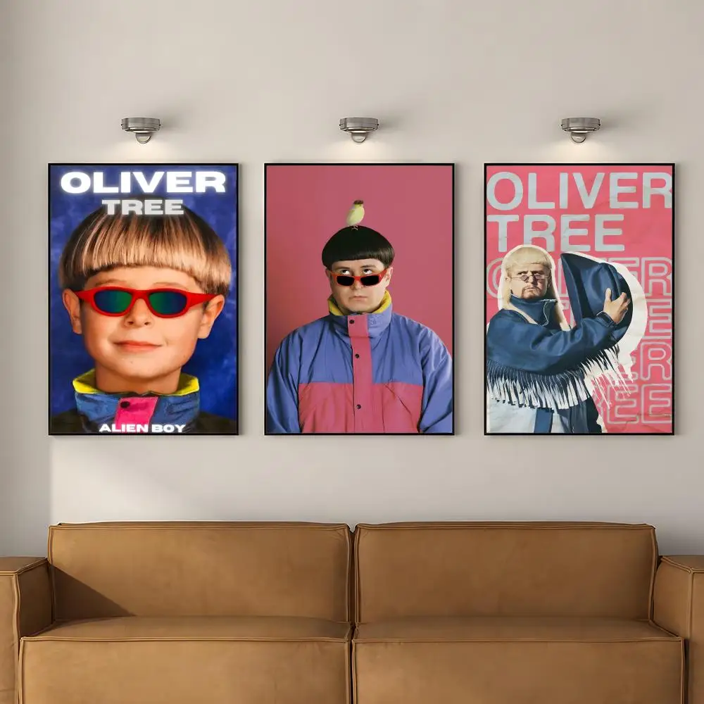 Album O-Oliver T-Tree Poster PP Self Adhesive Decorative Poster Waterproof Waterproof for Apartment Bedroom