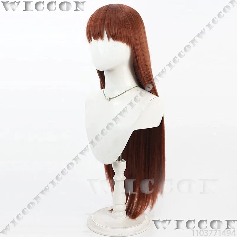 

a7d@Lee Joohee Mizuki Eri Solo Anime Levelling Cosplay Prop 80CM Long Straight Wig Brown Hair Women Cos Halloween Party Customiz