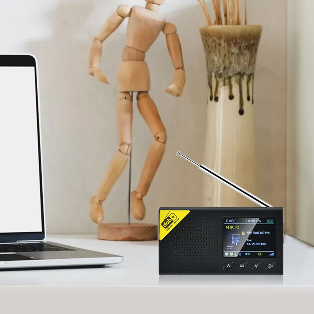 

Portable Digital Radio Bluetooth-compatible 5.0 Broadcasting Player DAB/FM Receiver Rechargeable Lightweight Home Radio