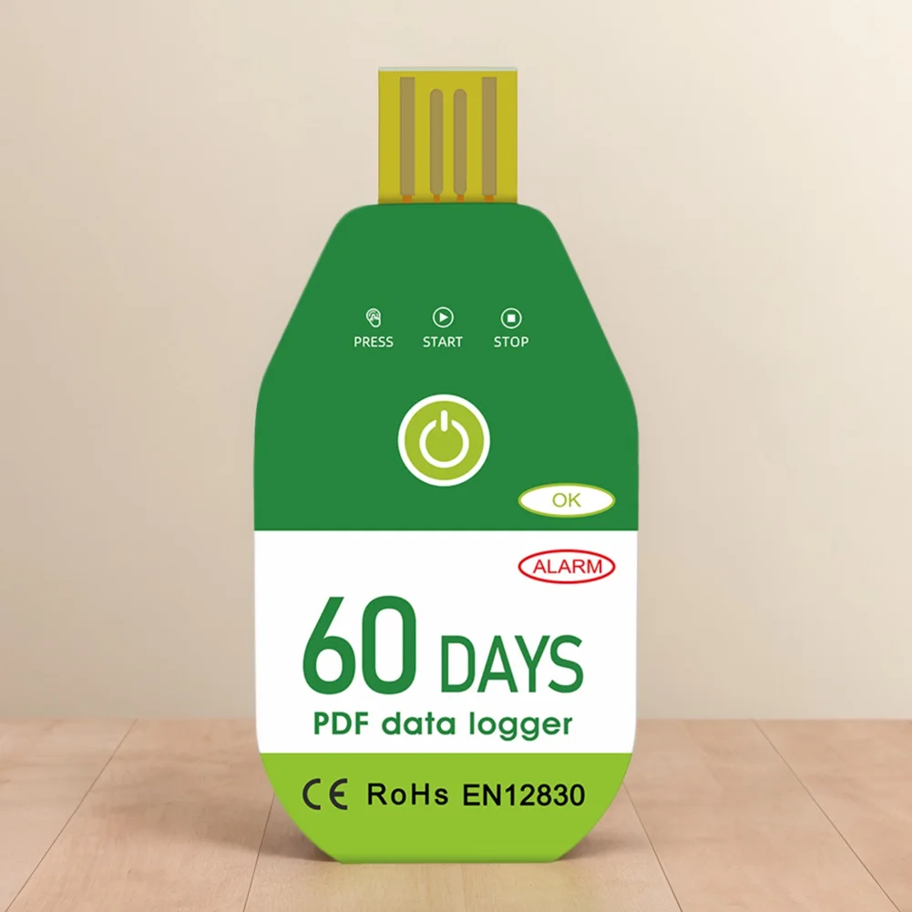 Mini USB Temperature Data Logger Disposable Temperature Recorder 18000 Point Capacity Temp Data Logger for Cold Chain Transport