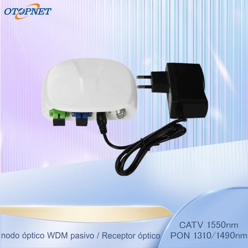 Fiber Optic PON Network FTTH Mini WDM Receiver CATV Active Node With RF Port SC APC UPC Optical Receiver