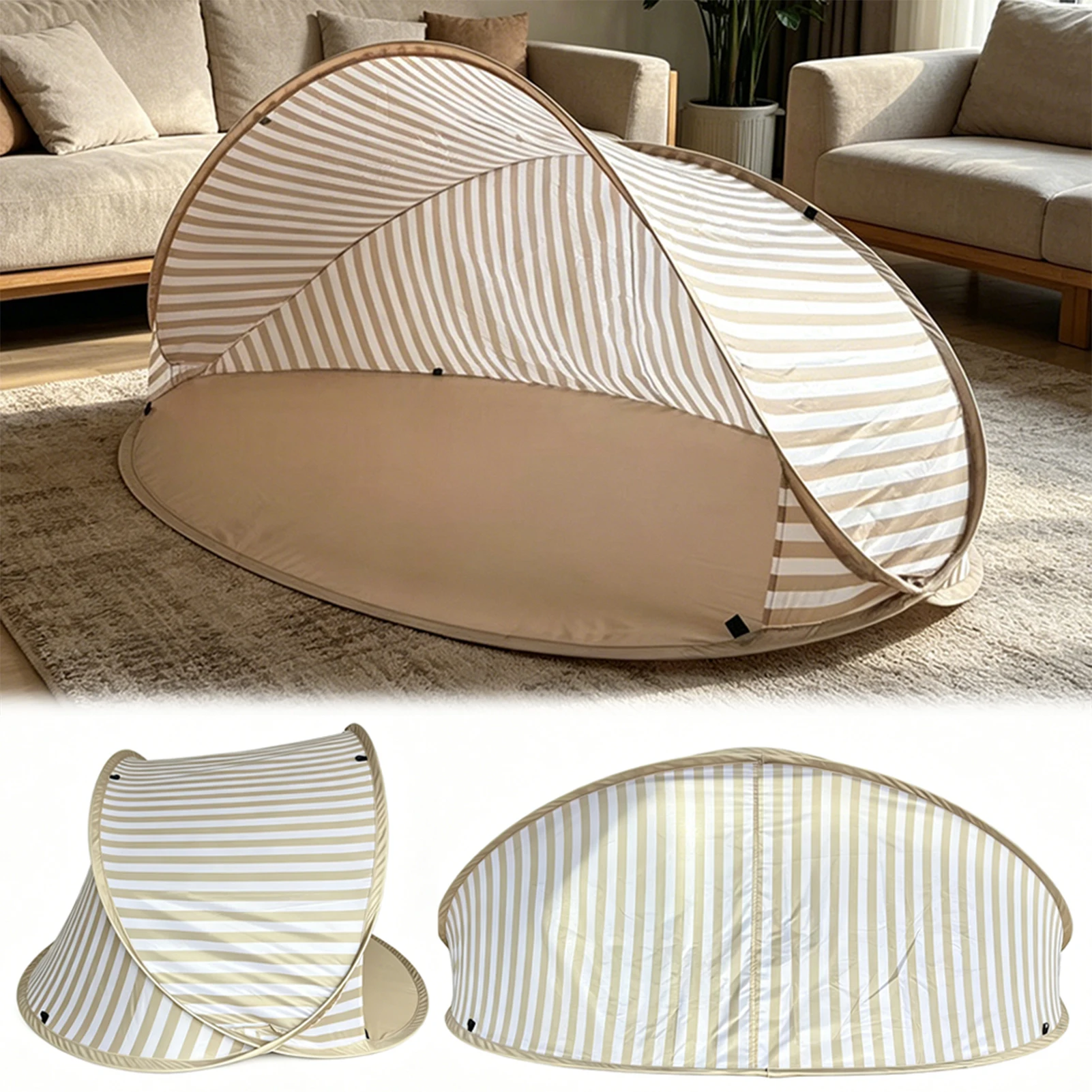 Pops-Up Beach Tent,No Need To Build Beach Tent,Portable Outdoor Quick Opening Sunshade Shelter,For Summer Family Beach Vacation