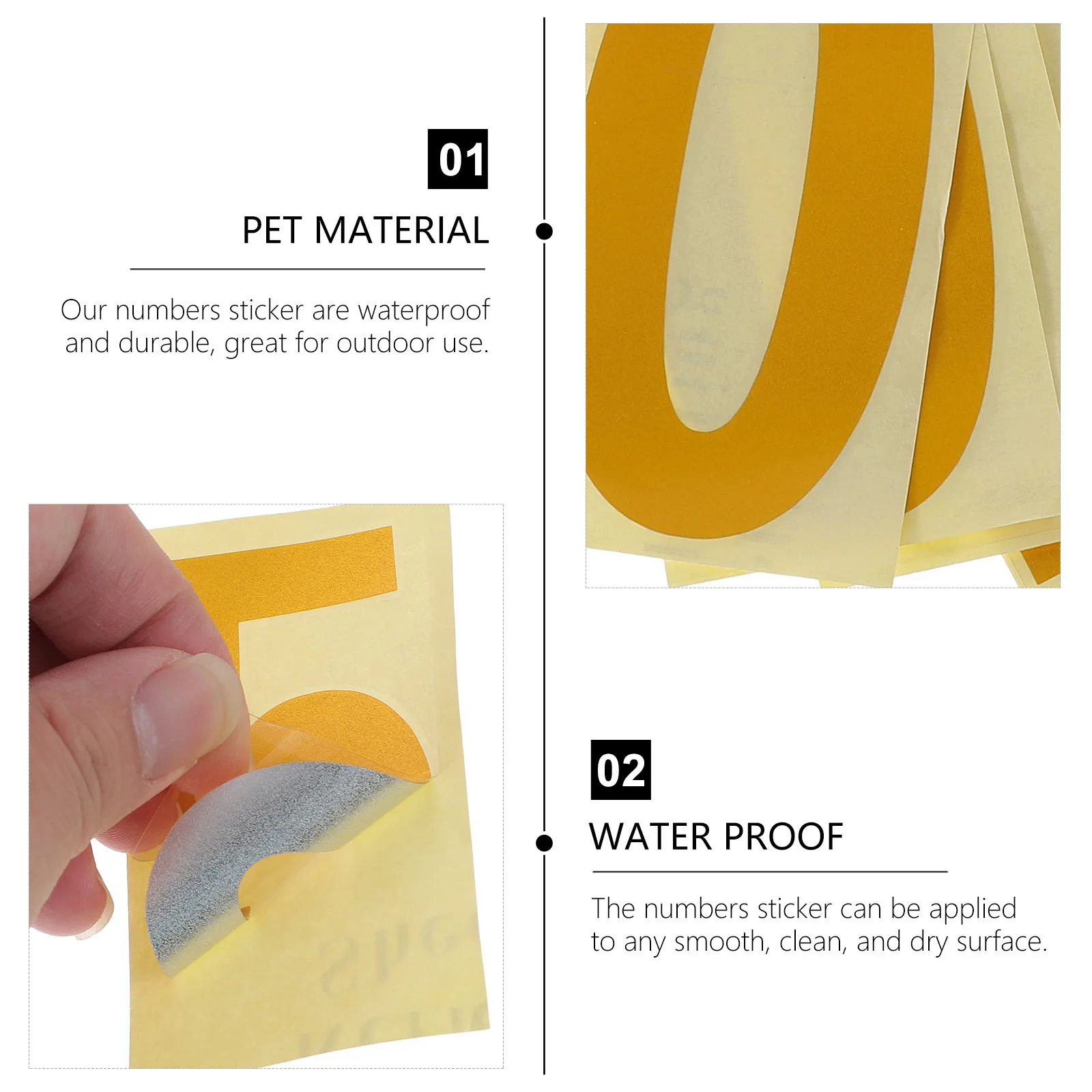 

5 Sets Reflective Number Stickers Decals Mail Labels Pe Mailbox Numbers Exterior for