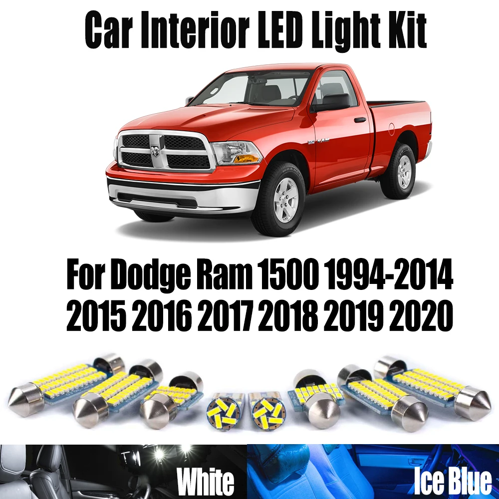 Canbus القراءة المرآة البالونية لمبات ل دودج رام 1500 1994-2017 2018 2019 2020 LED الداخلية خريطة قبة طقم إضاءة اكسسوارات السيارات #1