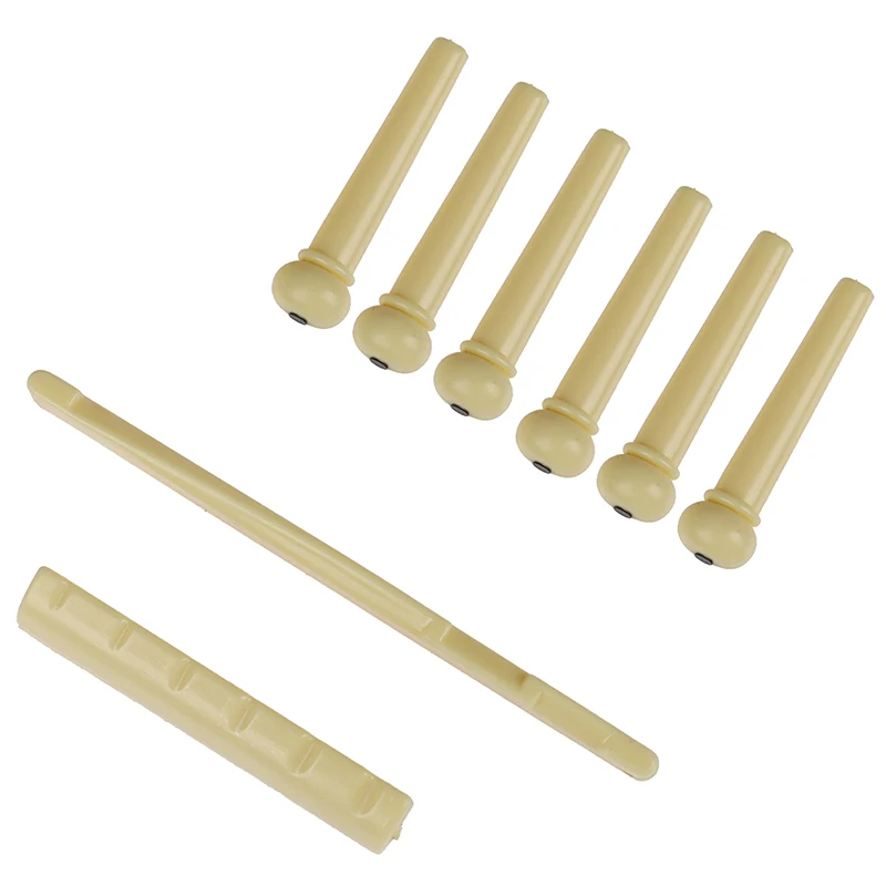 Portable 6-String Guitar Bridge Pins Saddle Nut Acoustic Cattle Tailpiece Plastic Guitar Accessories For Acoustic Guitar Quality