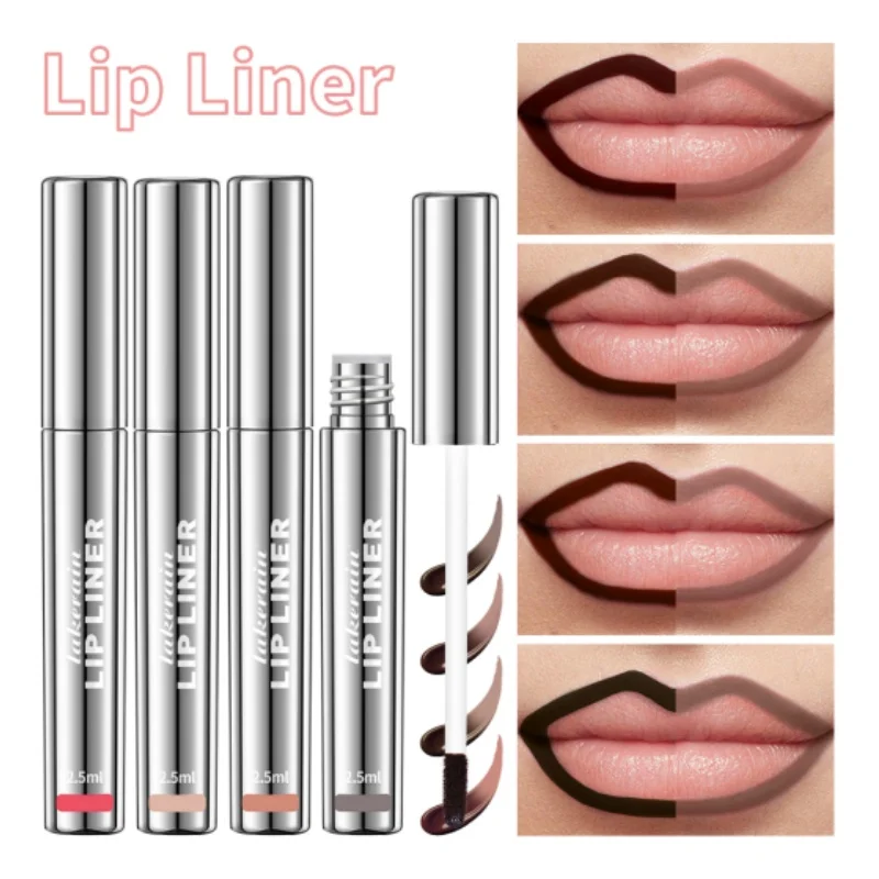 3 Color Peel Off Lip Liner Tattoo Lipgloss Waterproof Long Lasting Matte Velvet Lip Tint Sexy Red Brown Contour Lipliner Makeup