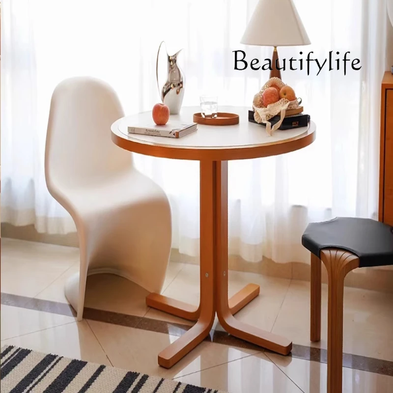 

X Newclassic Modern Dining Table Round Waterproof Groceries Serving Design Modern Living Room Food Center Table A Manger Furnitu