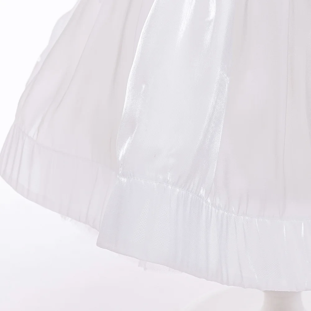 Robes d'anniversaire à fleurs pour bébés filles, pour mariage, robe de concours de princesse blanche avec Bonnet, robe de bal de baptême pour tout-petits