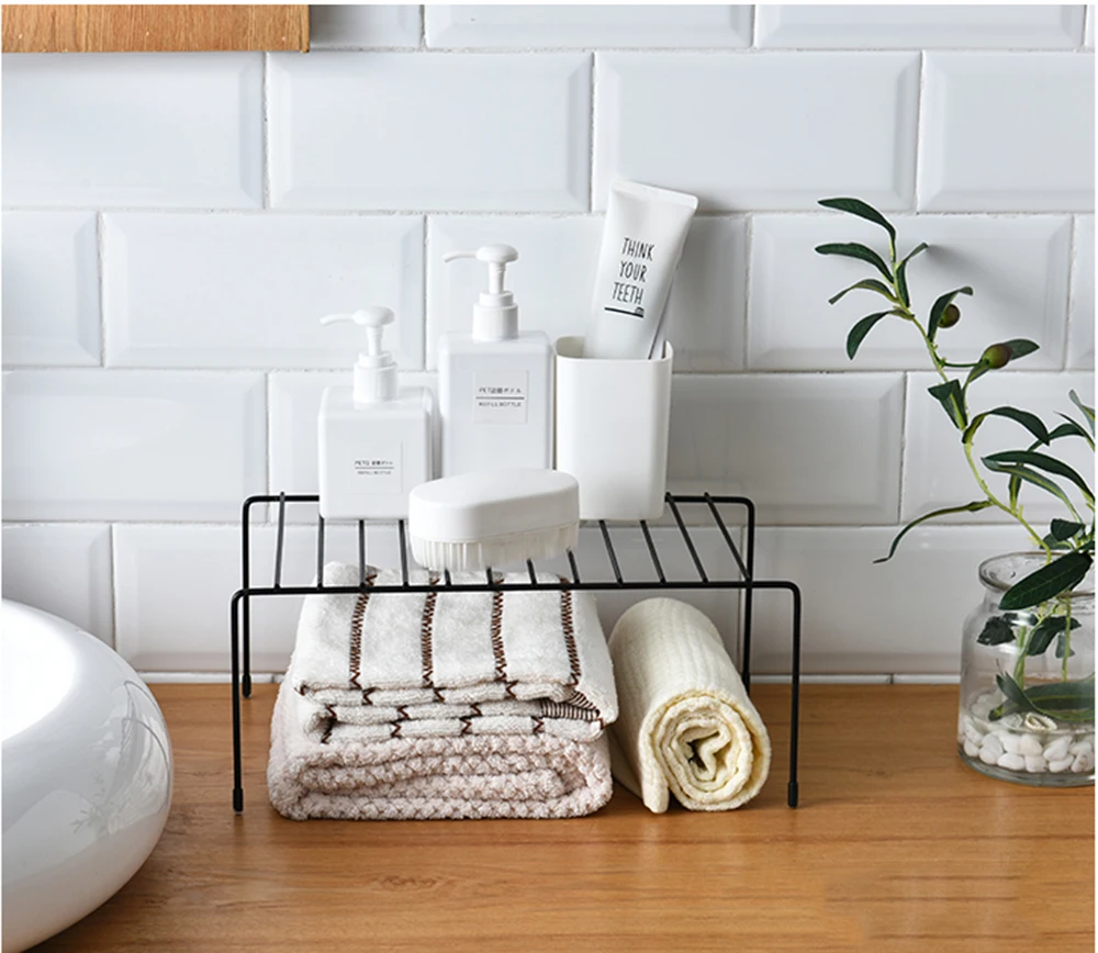 Iron Kitchen Spice Organizer Adjustable Storage Shelf Under The Sink Dish Drying Rack Multifunctional Cabinet Seasoning Holder