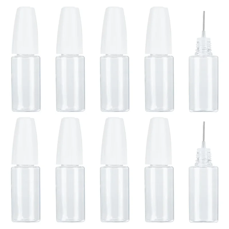 B47B-20Pcs 정밀 팁 애플리케이터 병, 10Ml/0.34Oz 디스펜스 니들 병 강철 바늘이 있는 PET 빈 접착제 병 Durabl