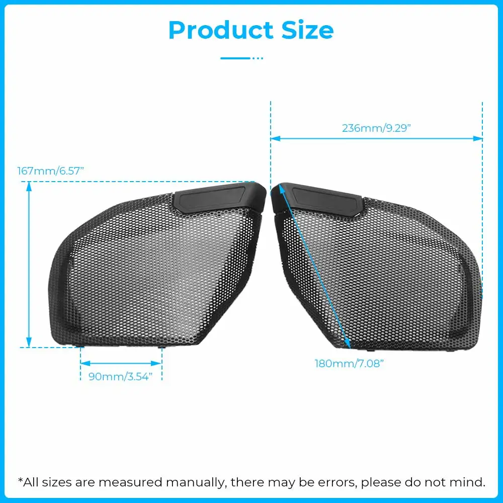 Front Fairing Speaker Grills Mesh Covers Set Easy Installation Premium Material Fit For Harley Front Fairing Speaker Matte Black