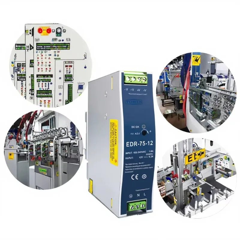 For EDR-75 DIN RAIL 75W AC DC SMPS Switching Power Supply Input AC110-240V Output 5V/12V/15V/24V/36V/48V Adjustable for