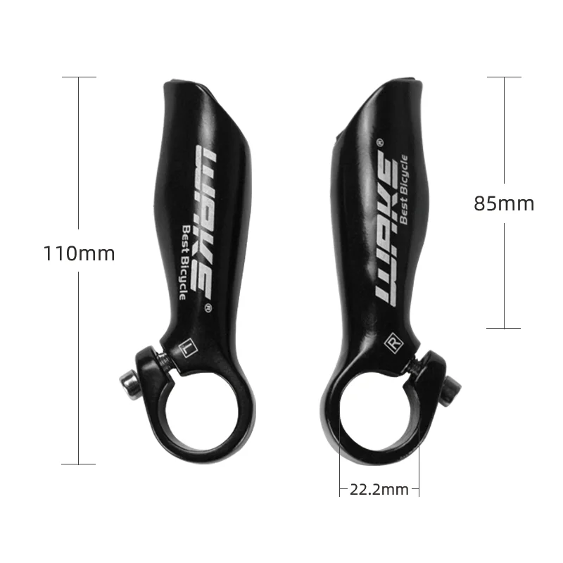 Wake Bike Bicycle Accessories Mountain Road Small Auxiliary Handlebar Vice Bar Ends Horn Aluminum Alloy for MTB BMX Cycling