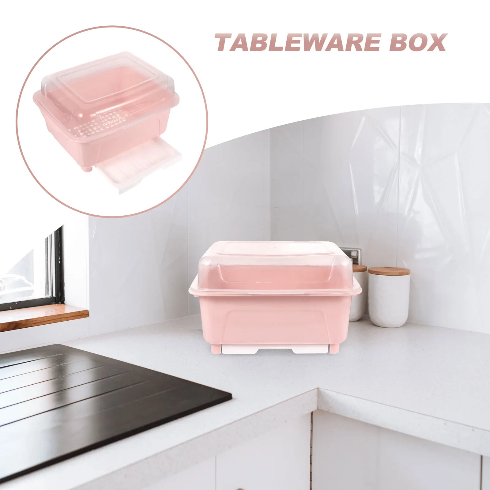 

Kitchen Storage Box Transparent Tableware Organizer Drying Rack for Spoon Fork Bowl Chopsticks Plastic Container