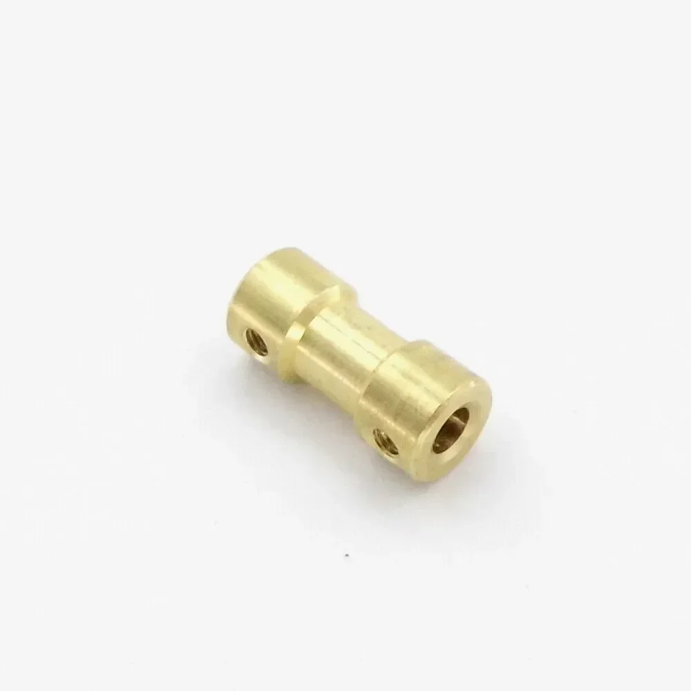 Brass Motor Shaft Coupling, 22 333 17456mm Diameter, 9mm Cross Section, Screw Holes, for RC Boat Car Robot